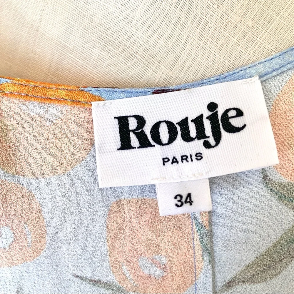 $230 Rouje Gabinette Wrap Button Dress in Clementine - Picture 9 of 10